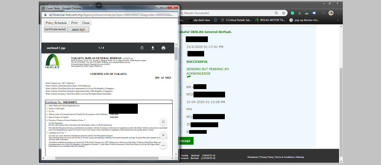 Click <strong>‘Print Certificate’</strong> to view your certificate. You may save and print the certificate.<br><br> 
<em>*Please ensure the pop-up blocker is disabled.</em>
